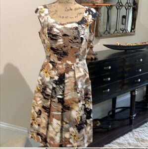 Peck & Peck Floral Dress - Brown and Cream